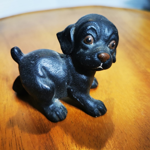 Vintage Black Pottery Puppy Dog - Picture 7 of 11